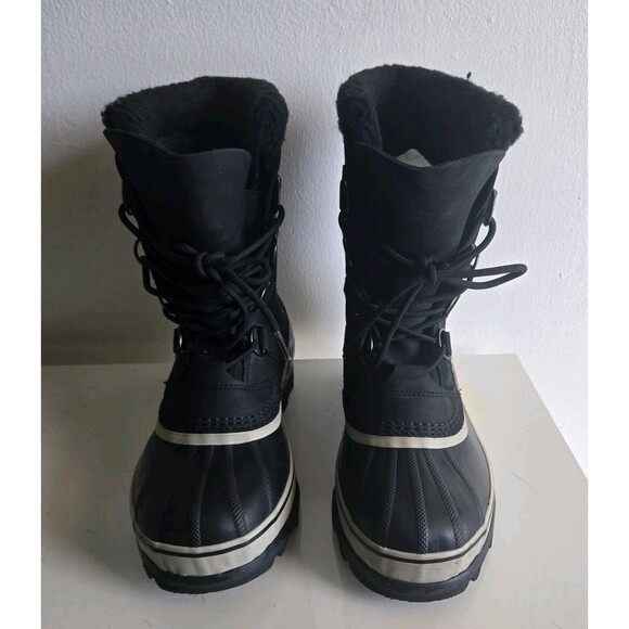 Sorel Caribou Men\'s Black Dark Stone Kaufman Faux Fur Waterproof Boots Size 9 main image 8